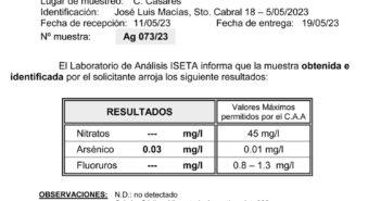 ARSENICO, VOLVIO LA INCERTIDUMBRE.